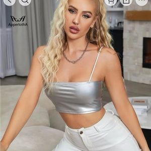 Silver crop top